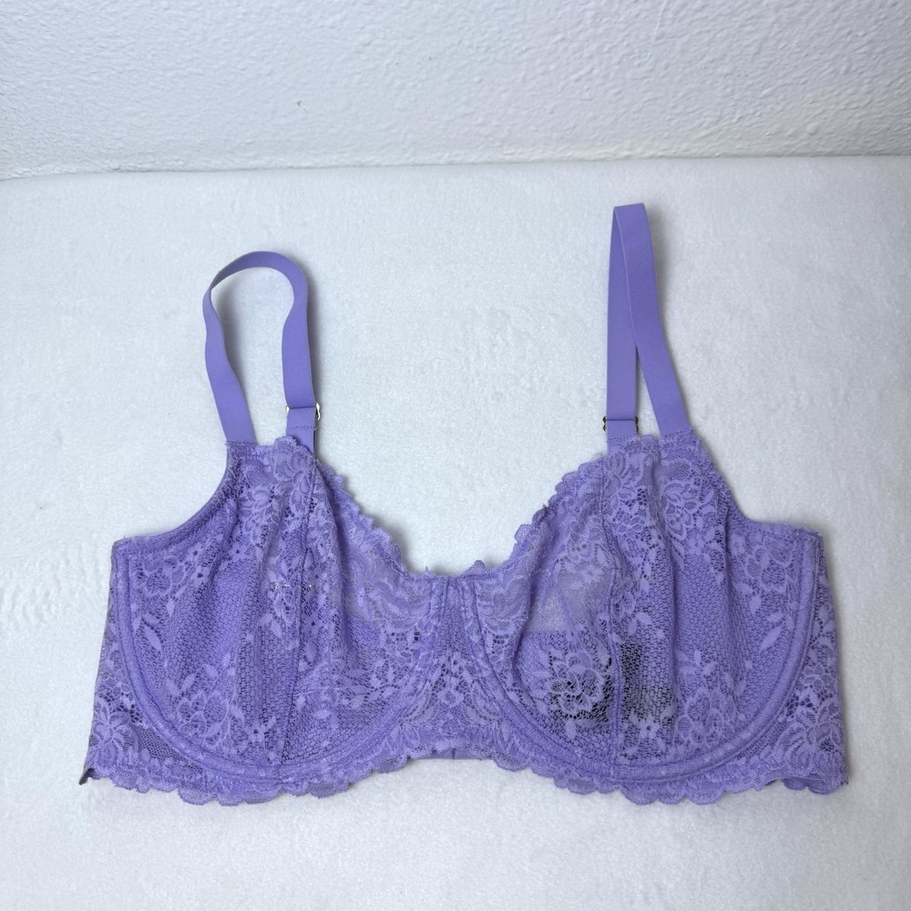 Natori 724314 Heavenly Lace Convertible Balconnete Underwire Bra 36DD Purple